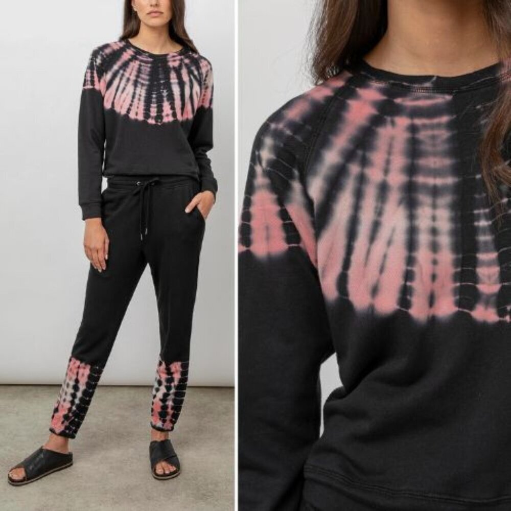 Rails Women's Theo Black Skeleton Tie Dye Sweatshirt Size Medium 51725